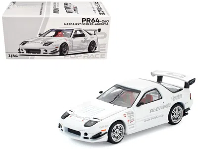 Pop Race Mazda Rx7 (fc3s) Re Amemiya Rhd (right Hand Drive) White 1/64 Diecast Model Car By