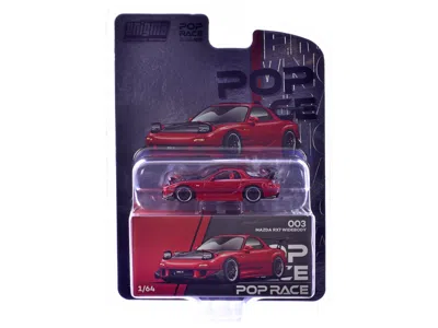 Pop Race Mazda Rx-7 Widebody Rhd (right Hand Drive) Red Metallic With Carbon Hood "enigma Exclusive Edition" 