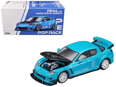 Pop Race Mazda Rx8 Re Amemiya Rhd (right Hand Drive) Light Blue With Carbon Hood "tokyo Auto Salon 2026" 1/64