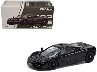 Pop Race Mclaren F1 Jet Black 1/64 Diecast Model Car By