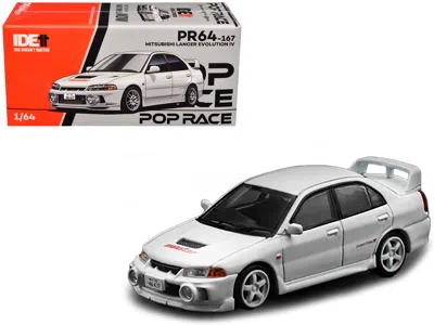 Pop Race Mitsubishi Lancer Evolution Iv Rhd (right Hand Drive) White "indonesia Diecast Expo 2024 Exclusive"  In Gray
