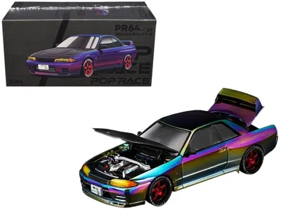 Pop Race Nissan Skyline Gt-r (r32) Rhd (right Hand Drive) Chameleon Chrome With Carbon Hood "vancouver Editio In Multi