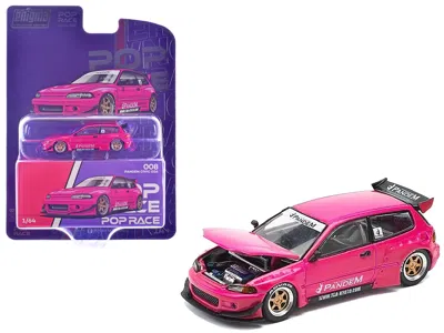 Pop Race Pandem Civic Eg6 Rhd (right Hand Drive) Pink "enigma Exclusive Edition" 1/64 Diecast Model Car By Po