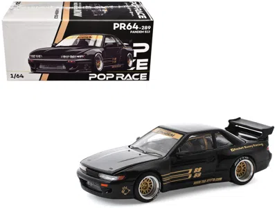 Pop Race Pandem S13 Rhd (right Hand Drive) Black With Gold Accents 1/64 Diecast Model Car By