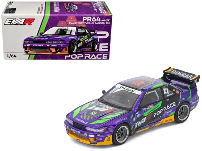 Pop Race Pandem S13 Rhd (right Hand Drive) "eva Rt Test Type-01" Purple Metallic With Graphics 1/64 Diecast M