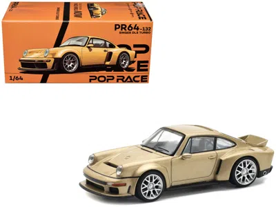 Pop Race Singer Dls Turbo Gold Metallic 1/64 Diecast Model Car By