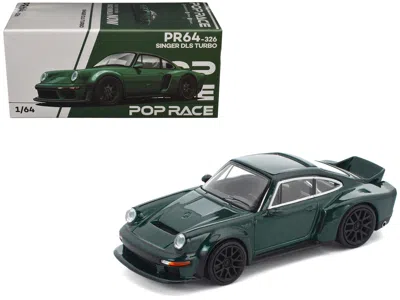 Pop Race Singer Dls Turbo Green Metallic 1/64 Diecast Model Car By