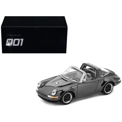 Pop Race Singer Targa Dark Chrome "the Dark Chrome Series" 1/64 Diecast Model Car By