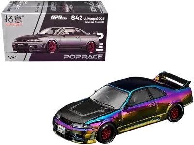 Pop Race Skyline Gt-r (r33) Rhd (right Hand Drive) Chameleon Chrome With Carbon Hood "apa Xpo 2025