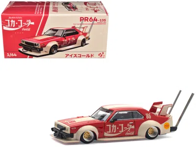 Pop Race Skyline Gt-r V8 Drift "hakosuka" Rhd (right Hand Drive) "coca-cola (japan)" Red And Cream 1/64 Dieca In Multi