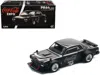 Pop Race Skyline Gt-r V8 Drift "hakosuka" Rhd (right Hand Drive) "coca-cola Zero" Dark Chrome And Black 1/64  In Black