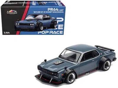Pop Race Skyline Gt-r V8 Drift "hakosuka" Rhd (right Hand Drive) Gray "tokyo Auto Salon Hong Kong 2025" Speci In Blue