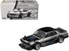 Pop Race Skyline Gt-r V8 Drift "hakosuka" Rhd (right Hand Drive) Silver Chrome With Black Hood And Top 1/64 D In Black