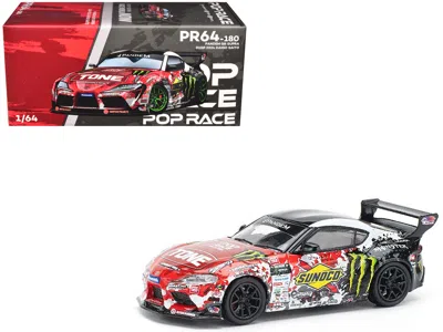 Pop Race Toyota Pandem Gr Supra Rhd (right Hand Drive) Daigo Saito "d1 Grand Prix" (2024) 1/64 Diecast Model  In Red