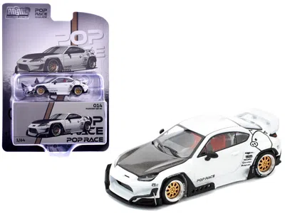 Pop Race Toyota Pandem Gr86 White With Carbon Hood "enigma Exclusive Edition" 1/64 Diecast Model Car By Pop R