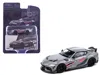 Pop Race Toyota Supra "darwinpro 66g Nwb" Gray Metallic With Shark Mouth Graphics 1/64 Diecast Model Car By P In Gray