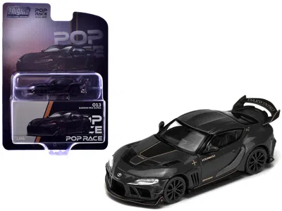 Pop Race Toyota Supra Darwinpro Black With Gold Accents "enigma Exclusive Edition" 1/64 Diecast Model Car By 