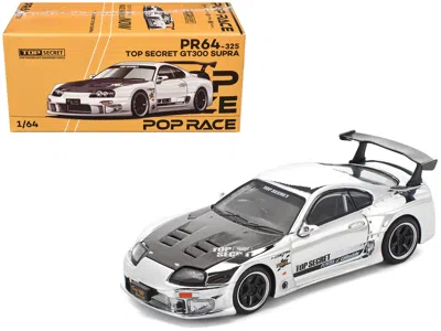 Pop Race Toyota Supra "top Secret" Gt300 Rhd (right Hand Drive) Silver Chrome 1/64 Diecast Model Car By Pop R