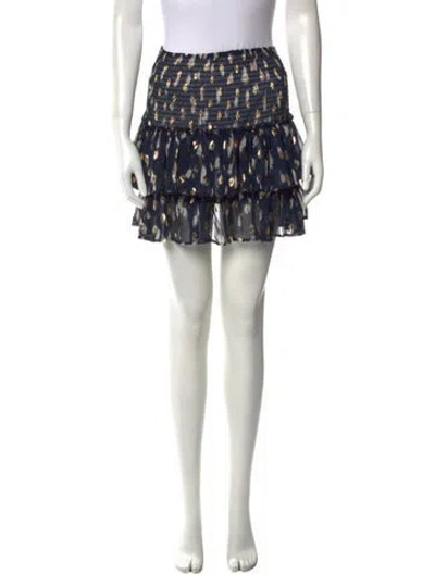 Pre-owned Pop Saint Barth Printed Mini Skirt In Blue