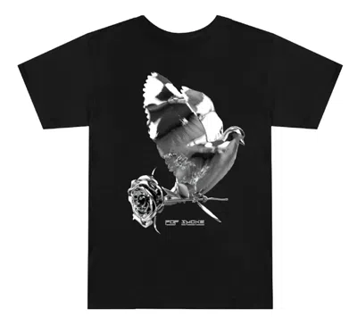 Pre-owned Pop Smoke Men's  Dove + Rose T-shirt In Black