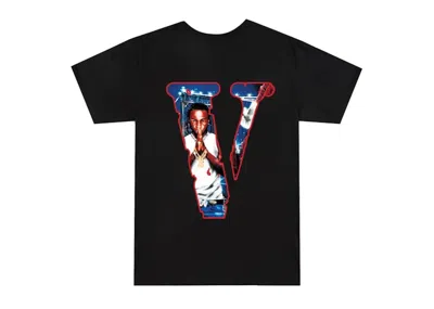 Pre-owned Pop Smoke Men's  X Vlone City Tee Shirt In Black
