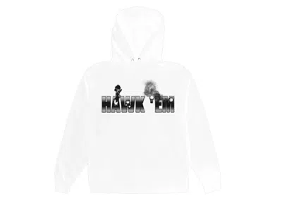 Pre-owned Pop Smoke Men's  X Vlone Hawk Em' Hoodie In White