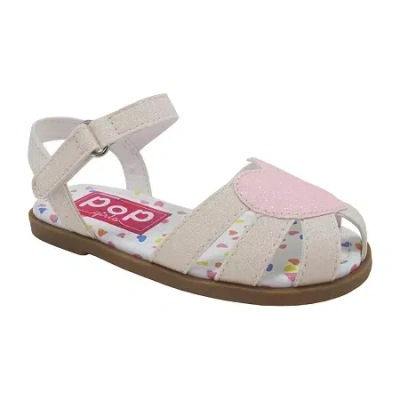 Pop Babies' Toddler Girls Lil Yoselin Adjustable Strap Flat Sandals In Multi