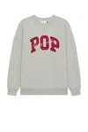 Pop Trading Company Pop Trading Company Pop Crewneck In Light Grey Heather