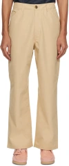 Pop Trading Company Beige Worker Trousers In Warm Sand