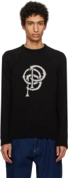 Pop Trading Company Black 'pop' Initials Sweater In Black