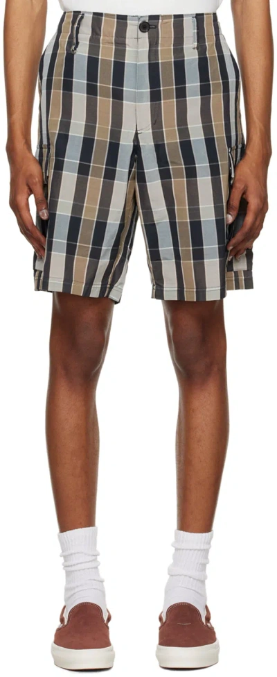 Pop Trading Company Combat Straight-leg Checked Woven Cargo Shorts