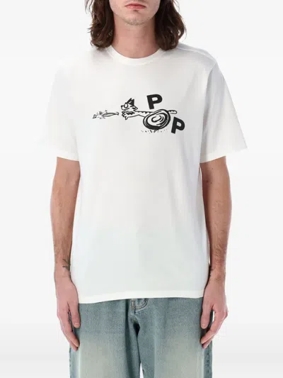 Pop Trading Company Catch Logo-print Cotton-jersey T-shirt In White