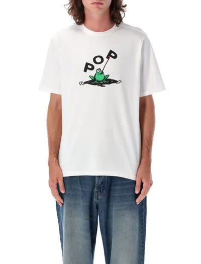 Pop Trading Company Frog Logo-print Cotton-jersey T-shirt In Weiss