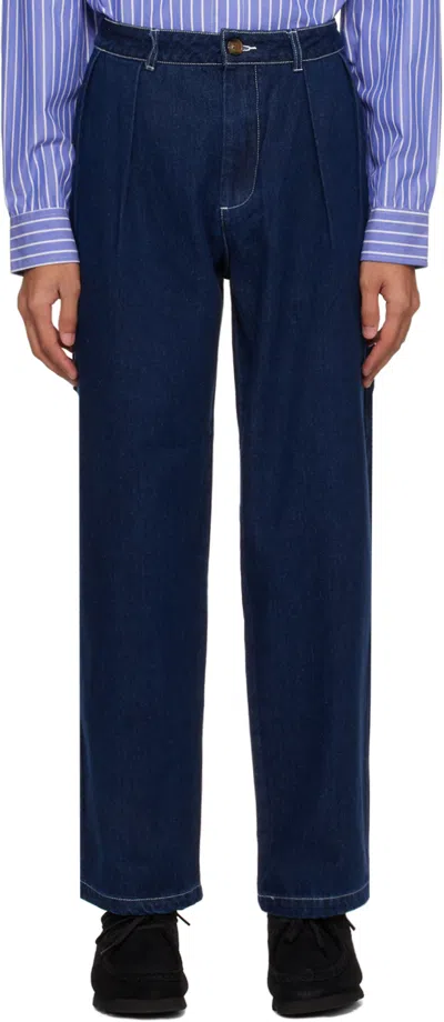 Pop Trading Company Indigo 'pop' Hewitt Jeans In Rinsed Denim