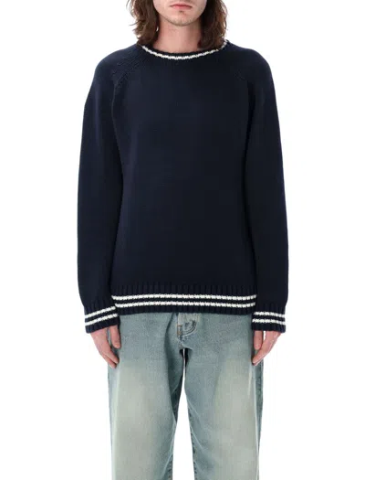 Pop Trading Company Pop Trading Company Logo Long Sleeve Tee In Navy