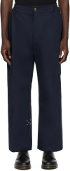Pop Trading Company Navy Four-pocket Trousers In Navy