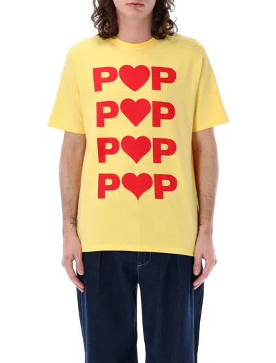 Pop Trading Company Pop Heart T-shirt In Yellow
