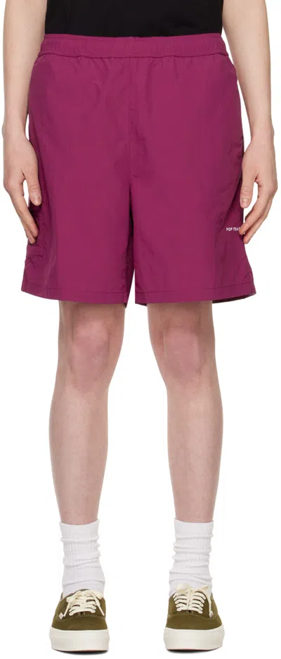 Pop Trading Company Purple Pop Painter Shorts In Raspberry