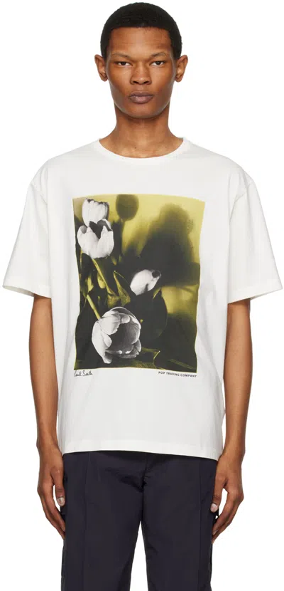 Pop Trading Company Paul Smith Printed Cotton-jersey T-shirt In White