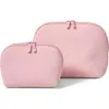 Pop Ups Brand 2-piece Neoprene Makeup Pouch Set In Pink