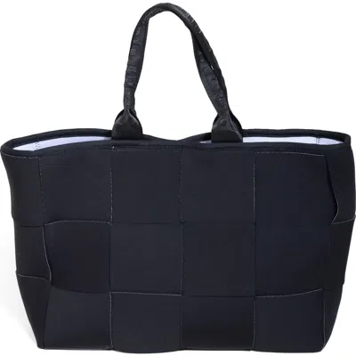 Pop Ups Brand Icon Water Resistant Woven Neoprene Tote Bag In Black
