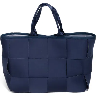 Pop Ups Brand Icon Water Resistant Woven Neoprene Tote Bag In Blue
