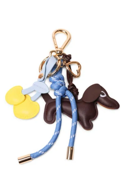 Pop Ups Brand Key Chain With Charms In Brown