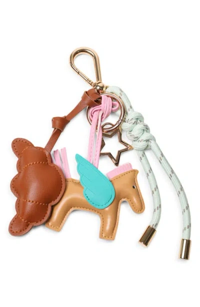 Pop Ups Brand Key Chain With Charms In Brown