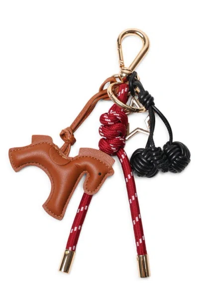 Pop Ups Brand Key Chain With Charms In Brown
