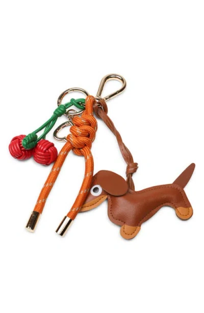 Pop Ups Brand Key Chain With Charms In Brown