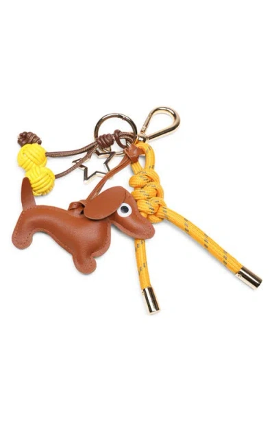 Pop Ups Brand Key Chain With Charms In Brown