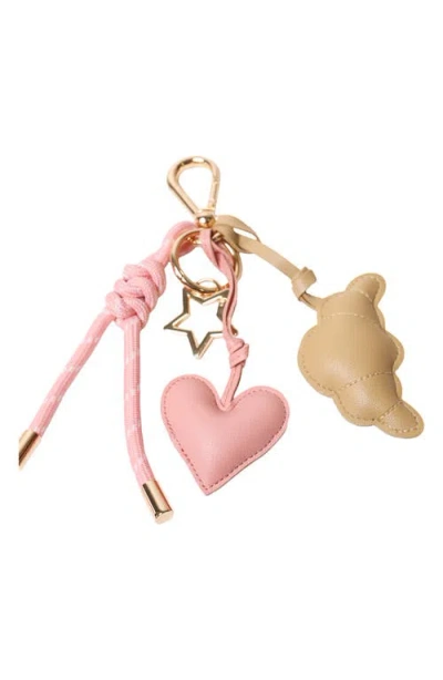 Pop Ups Brand Key Chain With Charms In Brown