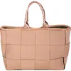Pop Ups Brand Water Resistant Woven Neoprene Large Tote Bag In Brown