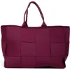 Pop Ups Brand Water Resistant Woven Neoprene Large Tote Bag In Purple